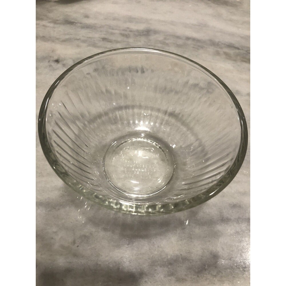 Vintage Pyrex 5.5" Clear Ribbed Small Mixing Bowl 3 Cup 750 ml  # 7401-S USA